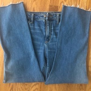 High rise kick boot crop jeans